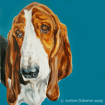 dog portrait basset hound painting