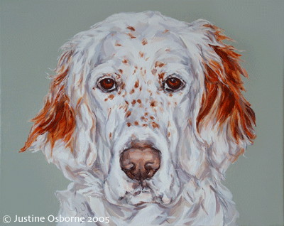 dog painting of an English Setter