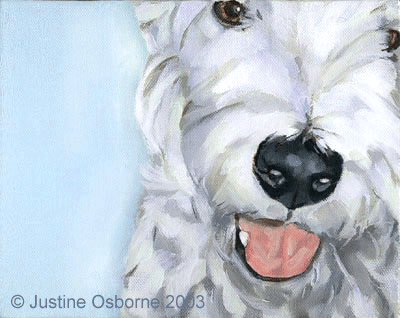 modern dog portrait of a westie