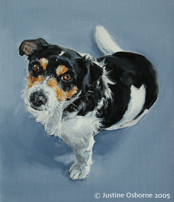 dog portrait painting of a jack russel terrier