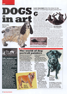 magazine article about dog paintings, pet portraitists