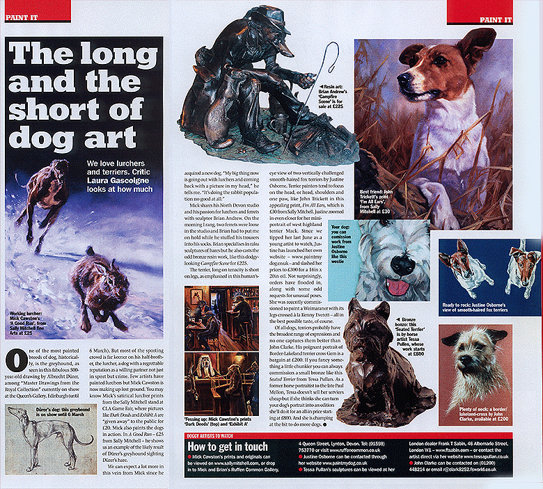 article about lurchers and terriers in art