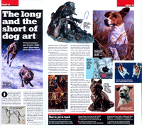 magazine article about the lurcher and terrier in dog art