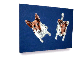 modern oil painting fox terrier
