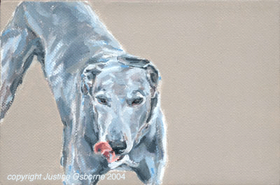 blue greyhound painting