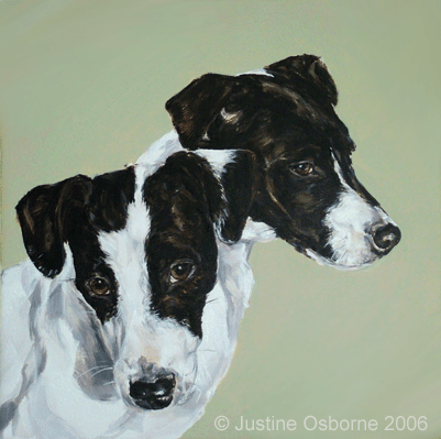 pet portrait painting of a jack russel terrier