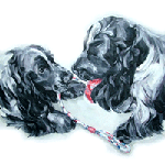 cocker spaniels painting